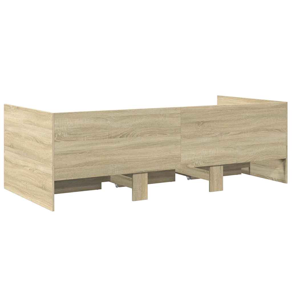 Dnevni krevet s ladicama bez madraca boja hrasta 90x200 cm