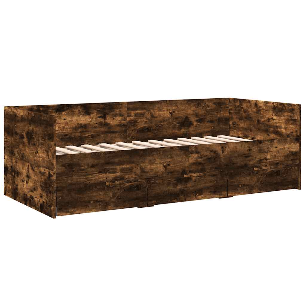 Dnevni krevet s ladicama bez madraca boja hrasta 90x200 cm