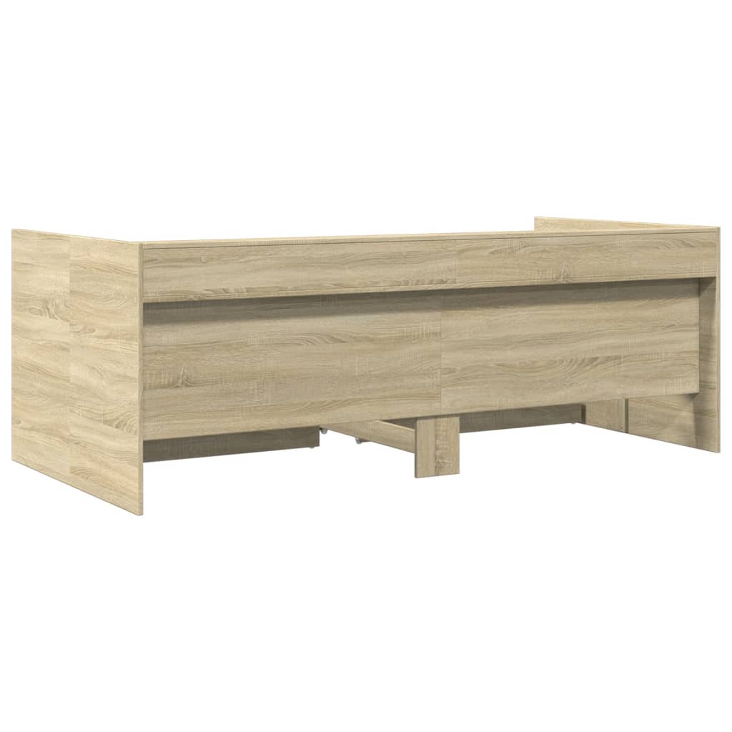 Dnevni krevet s ladicama bez madraca boja hrasta 90x200 cm