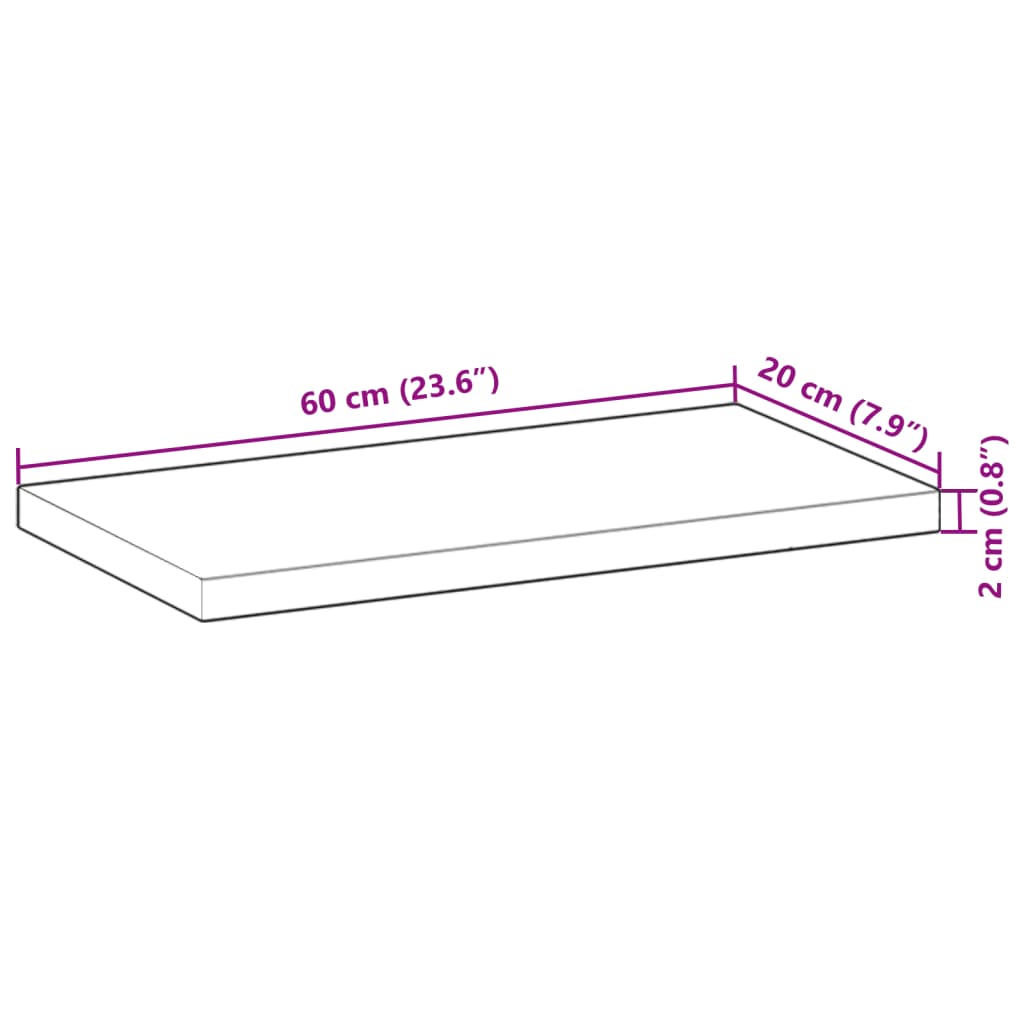 Plutajuća polica 60x20x2 cm Neobrađeno puno drvo akacije