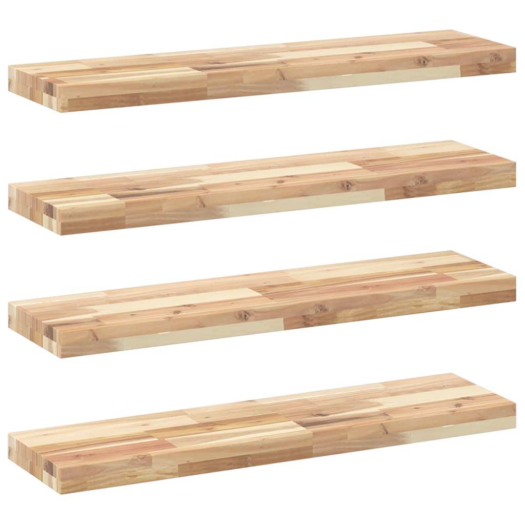 Plutajuće police 4 kom 100x20x4 cm Neobrađeno puno drvo akacije