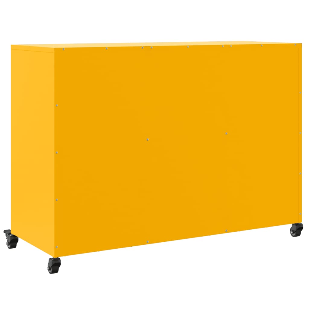 Komoda boja senfa 100,5x39x72 cm čelični