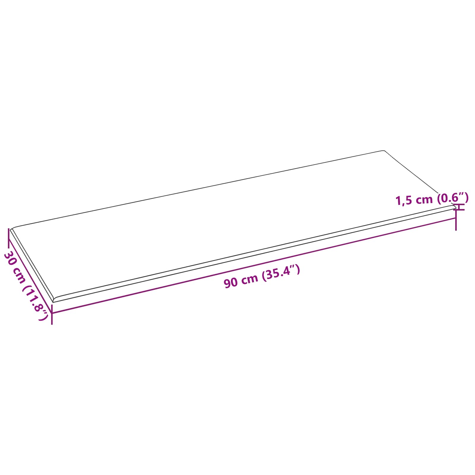 Zidna uzglavlja 12 pcs 90 x 30 cm Crna tkanina