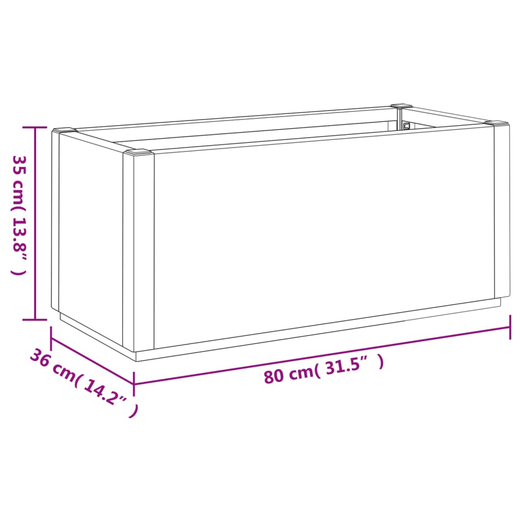 Vrtna sadilica s nogama smeđa 80x36x35 cm PP