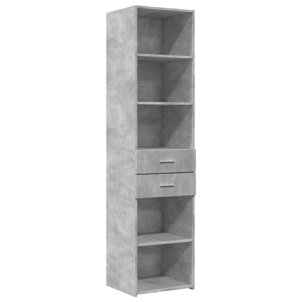 Visoka komoda siva betona 45x42,5x185 cm od konstruiranog drva