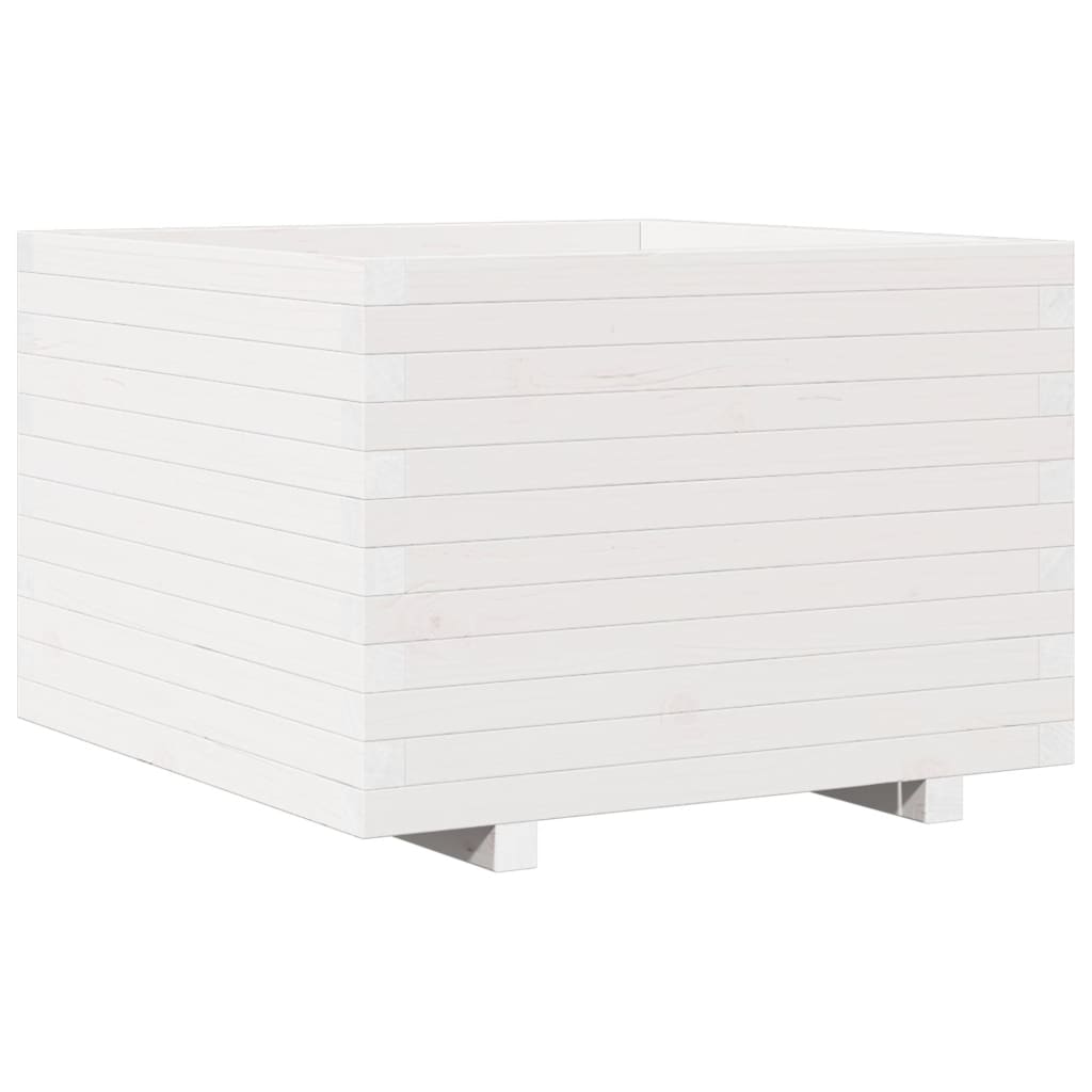 Vrtna sadilica bijela 70x70x49,5 cm od masivne borovine