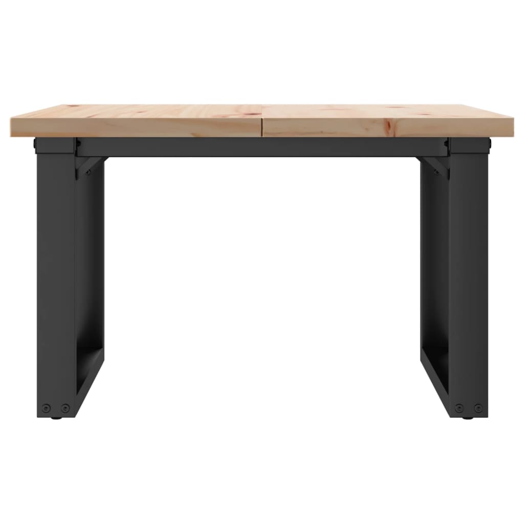 Stolić za kavu O-oblika 60x60x40,5 cm od borovine i čelik