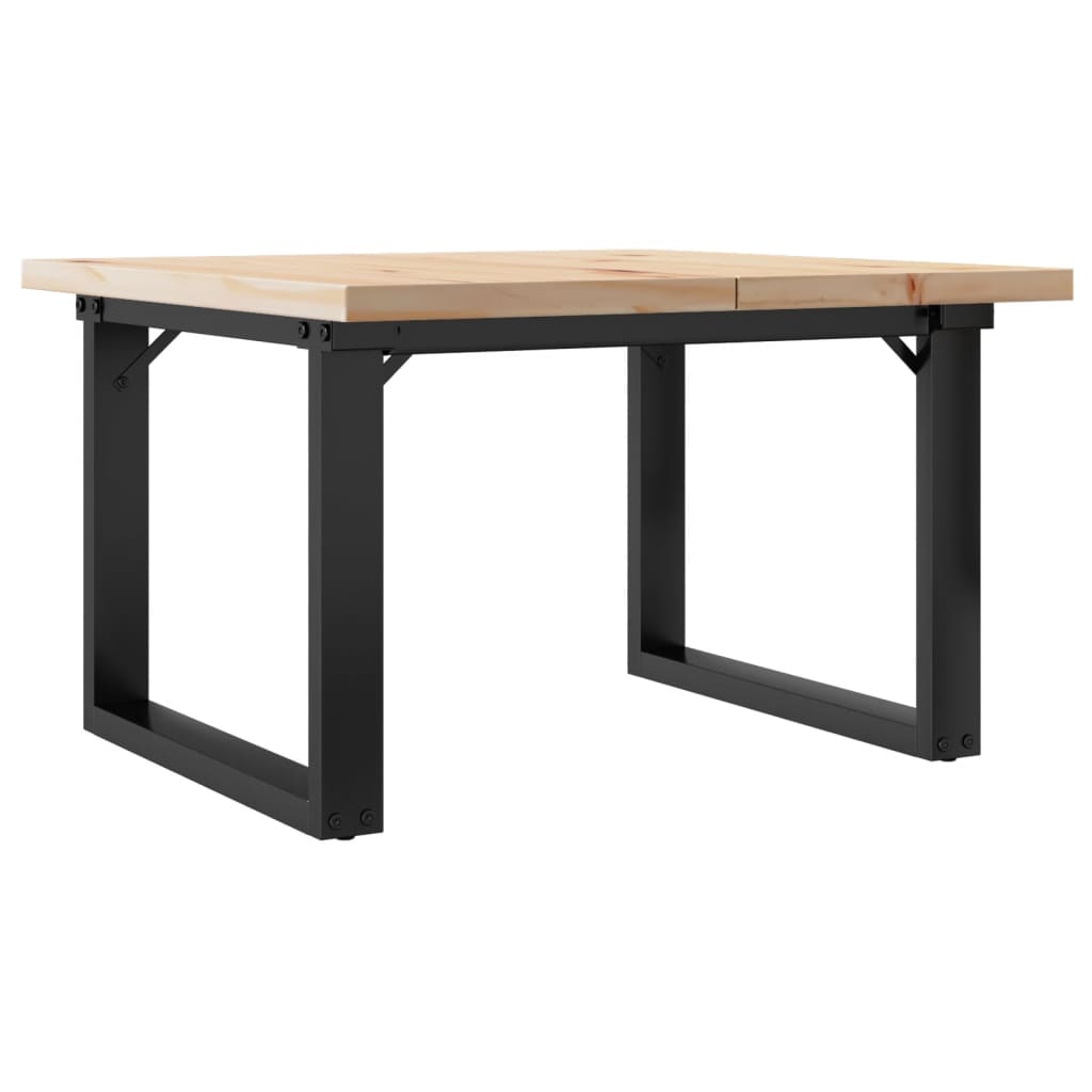 Stolić za kavu O-oblika 60x60x40,5 cm od borovine i čelik