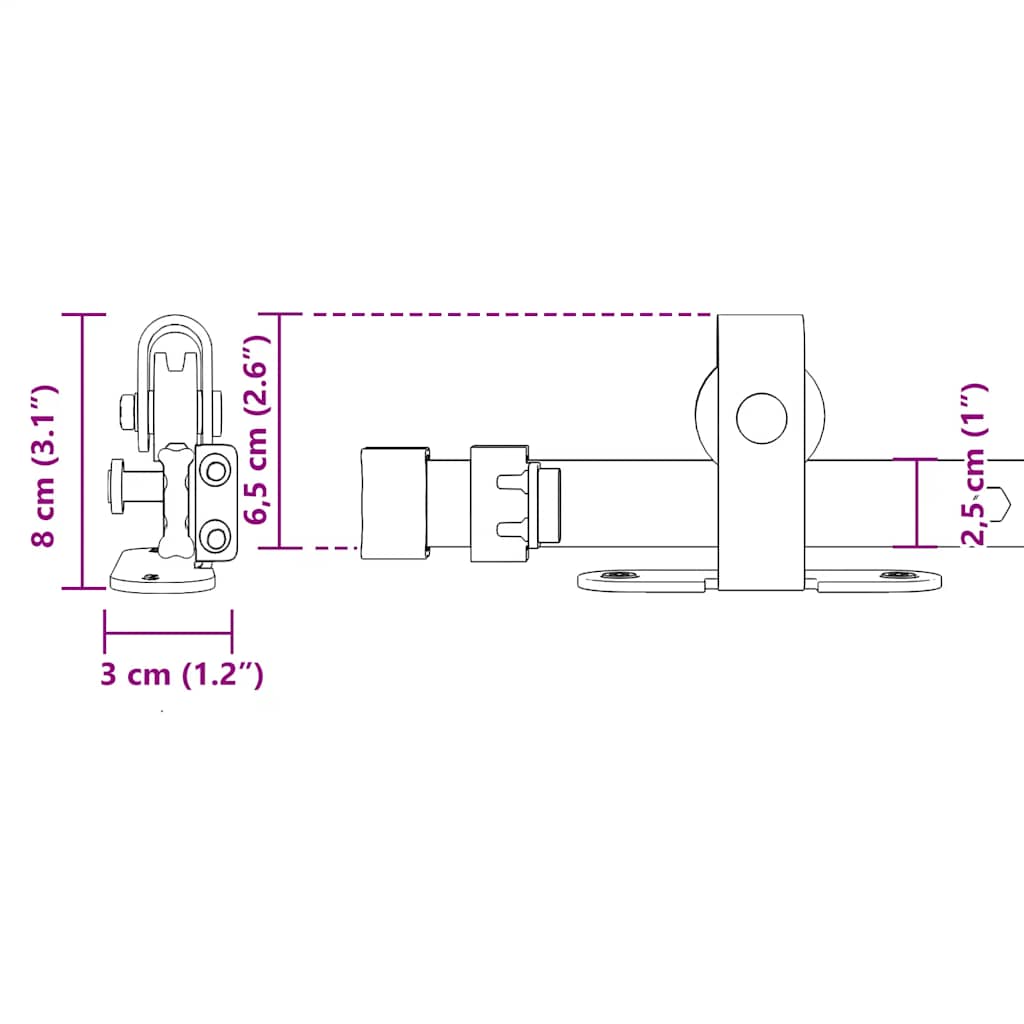 Komplet kliznih vrata ormarića 152 cm ugljični čelik