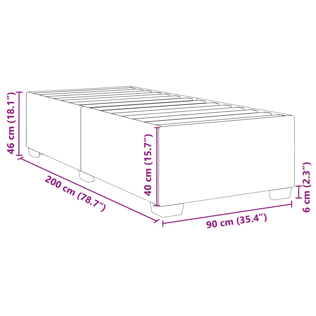 Okvir za krevet boja cappuccina 90x200 cm od umjetne kože
