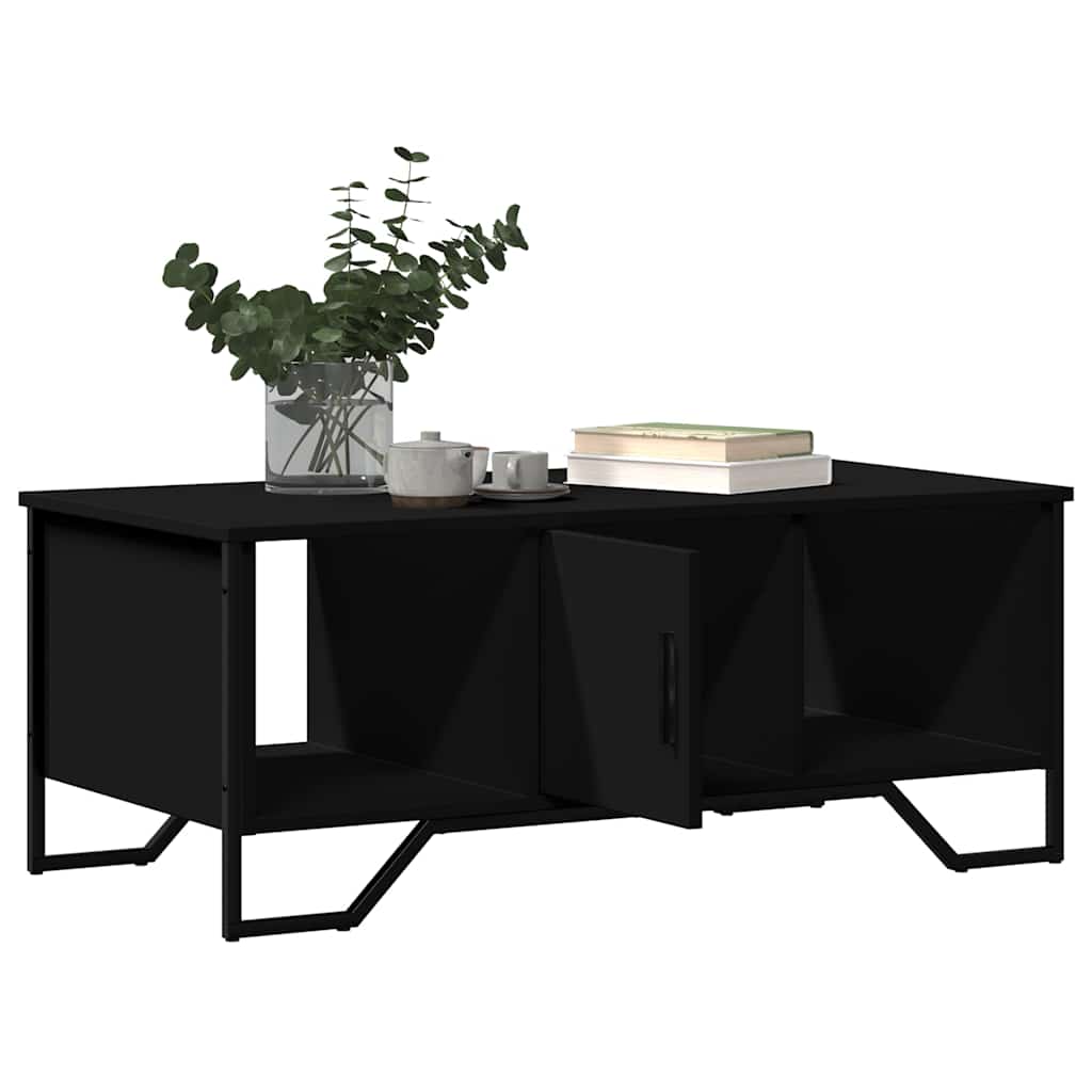 Stolić za kavu crni 100 x 51 x 40 cm od konstruiranog drva