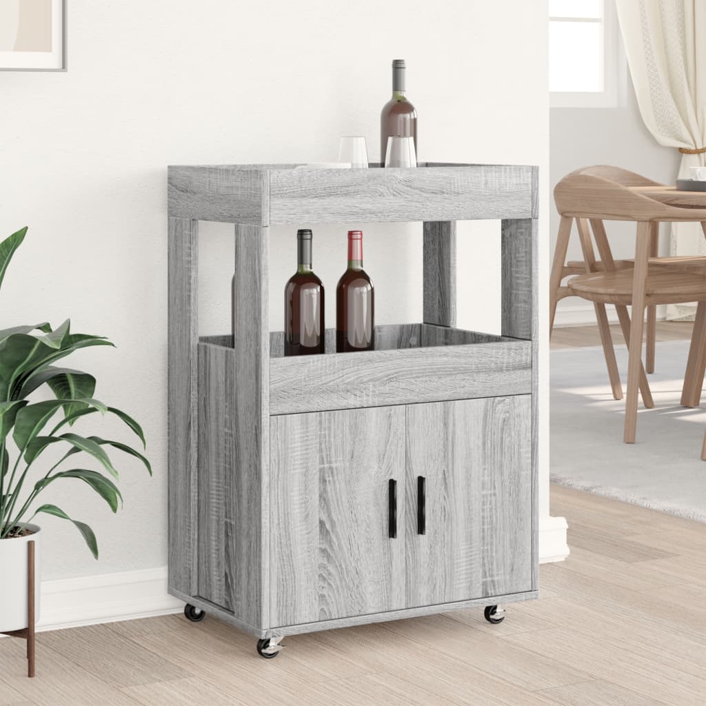 Barska kolica boja smeđeg hrasta 50x41x89 cm konstruirano drvo
