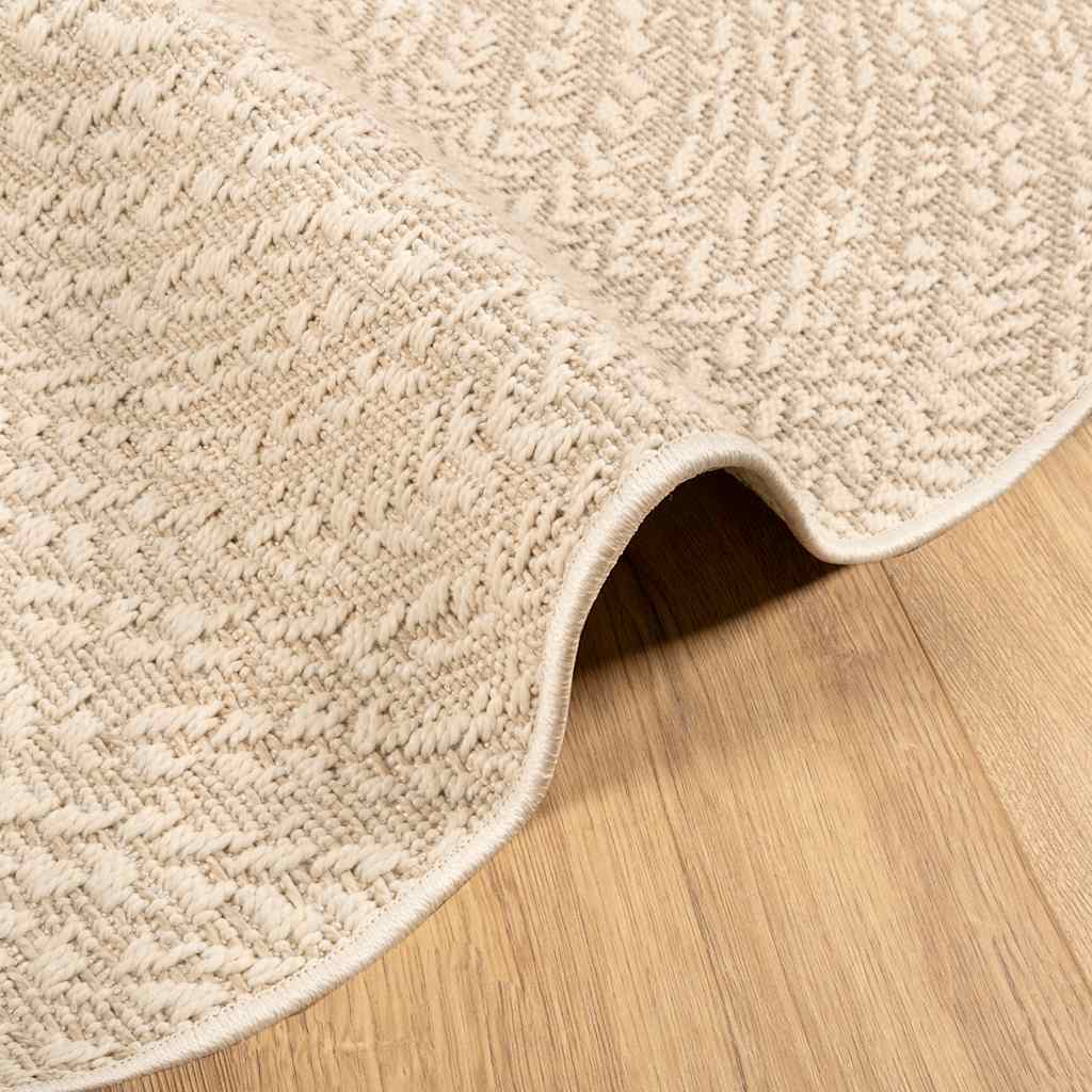 Tepih ZIZUR bež Ø 120 cm s izgledom jute unutarnji i vanjski