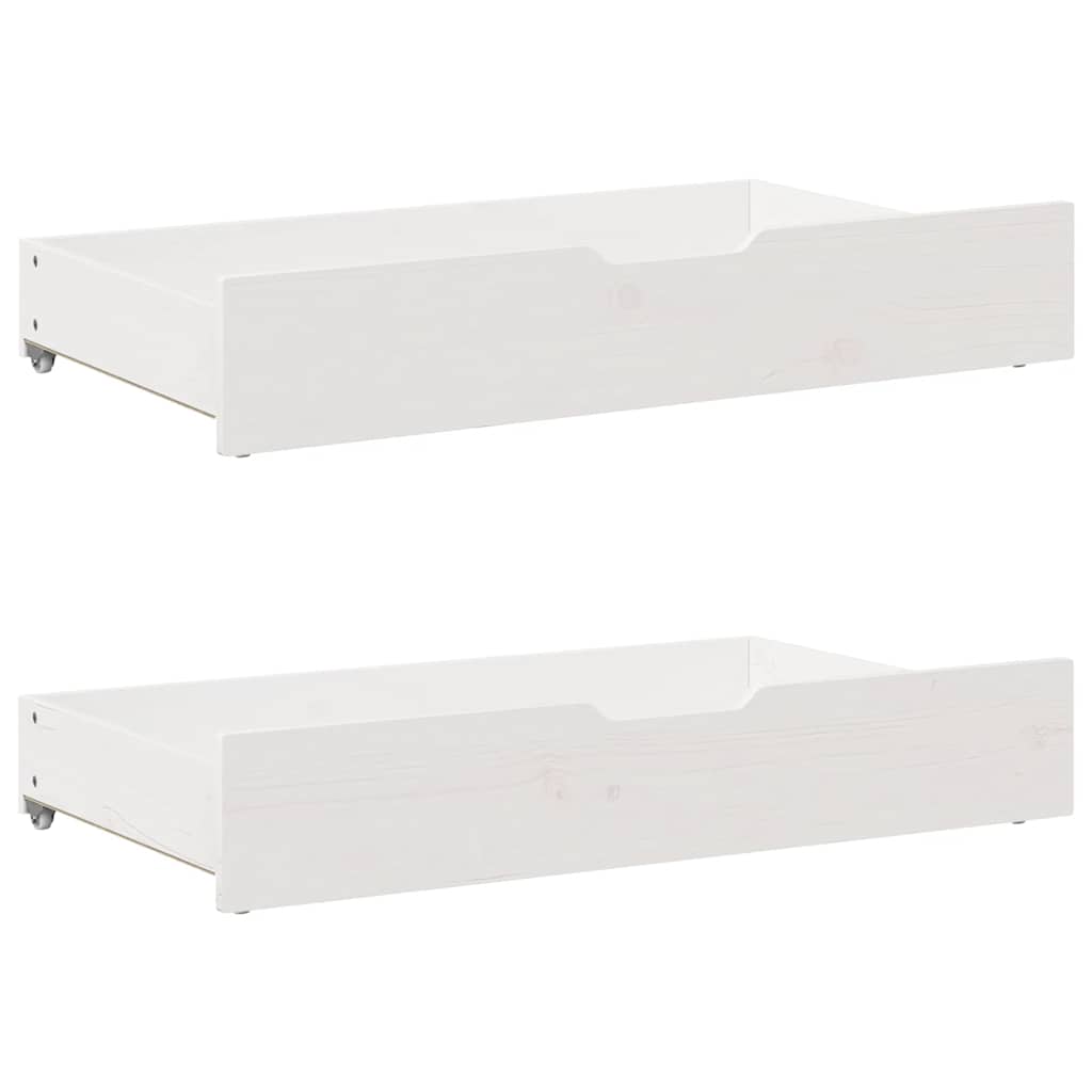 Ladice ispod kreveta 2 kom bijele 95x55x17 cm od borovine