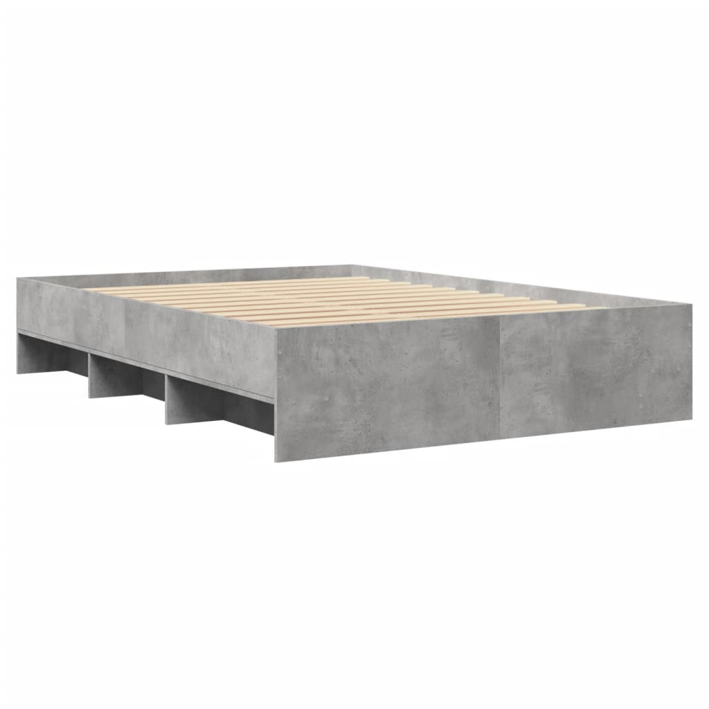 Okvir kreveta boja betona 135 x 190 cm od konstruiranog drva