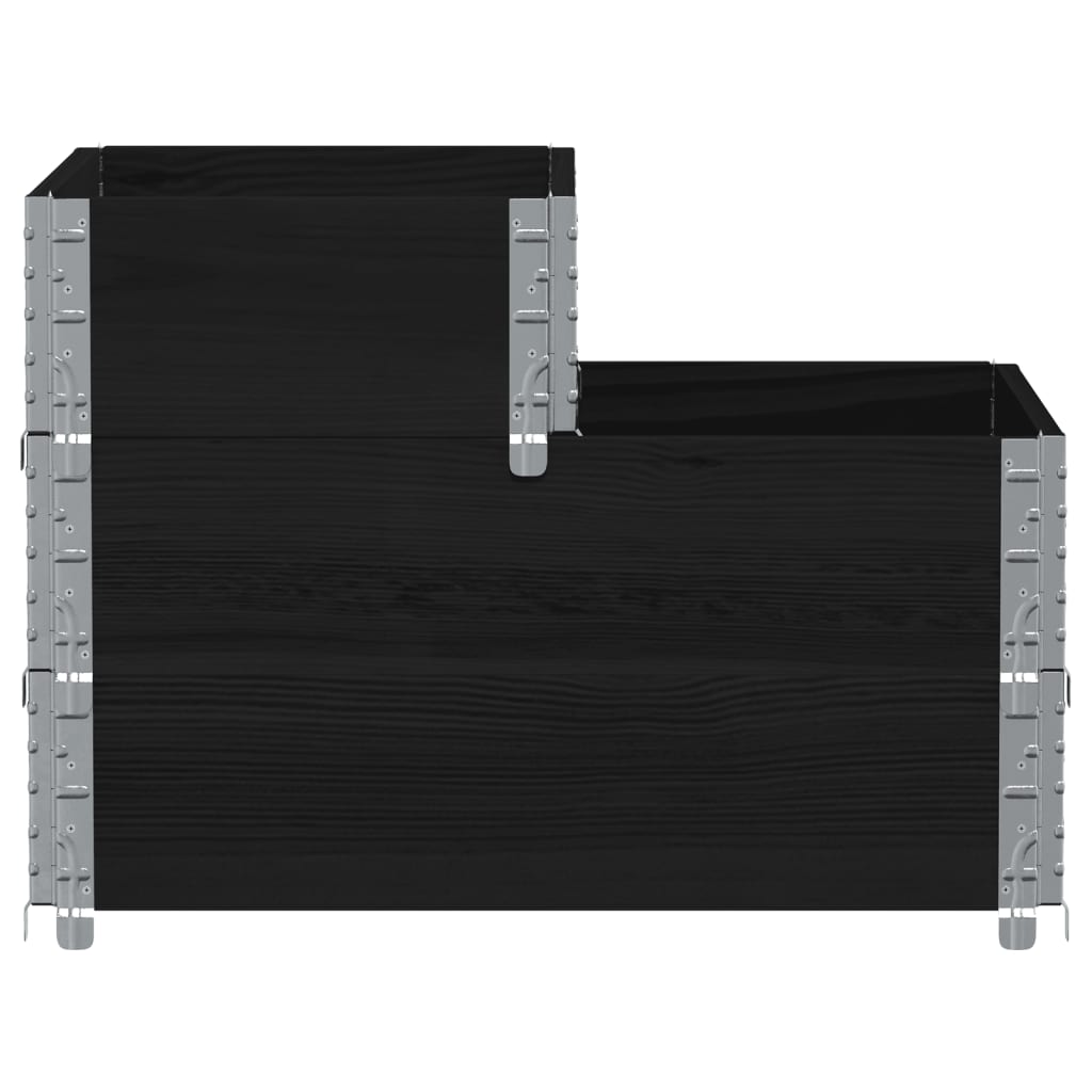 Povišena gredica s 3 razine crna 120 x 80 cm masivna borovina