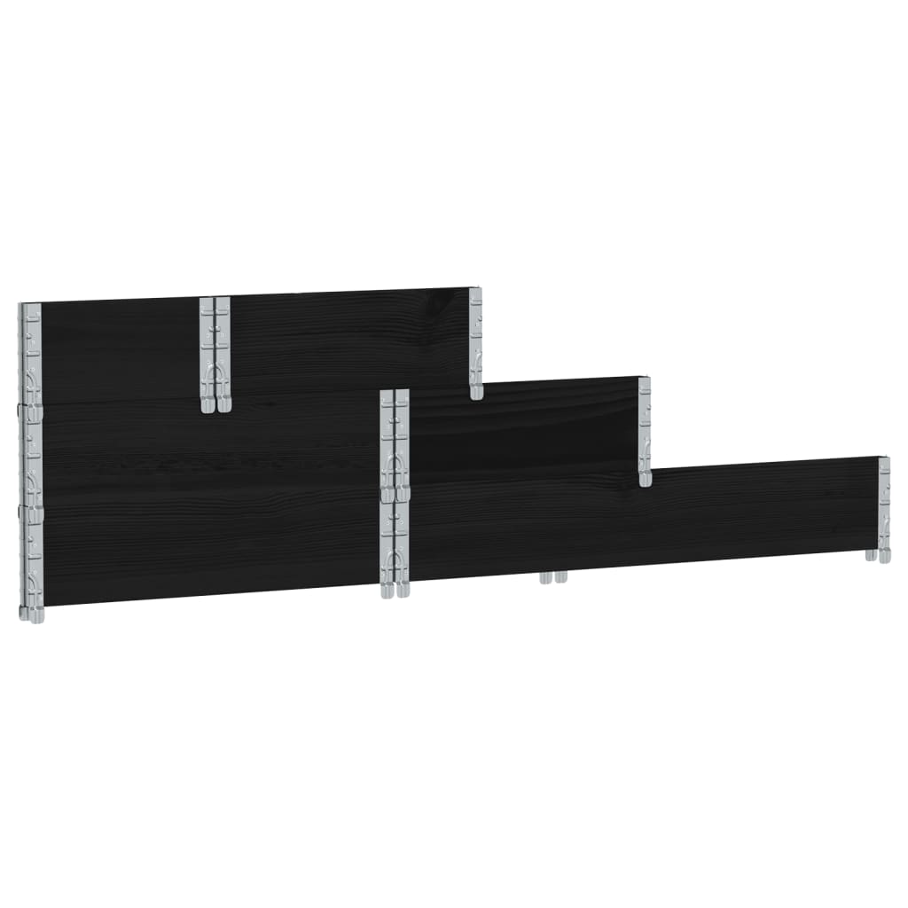 Povišena gredica s 3 razine crna 120 x 80 cm masivna borovina
