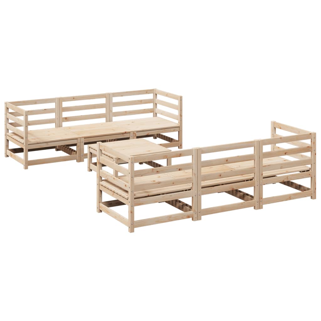 7-dijelni set vrtnih sofa od masivne borovine