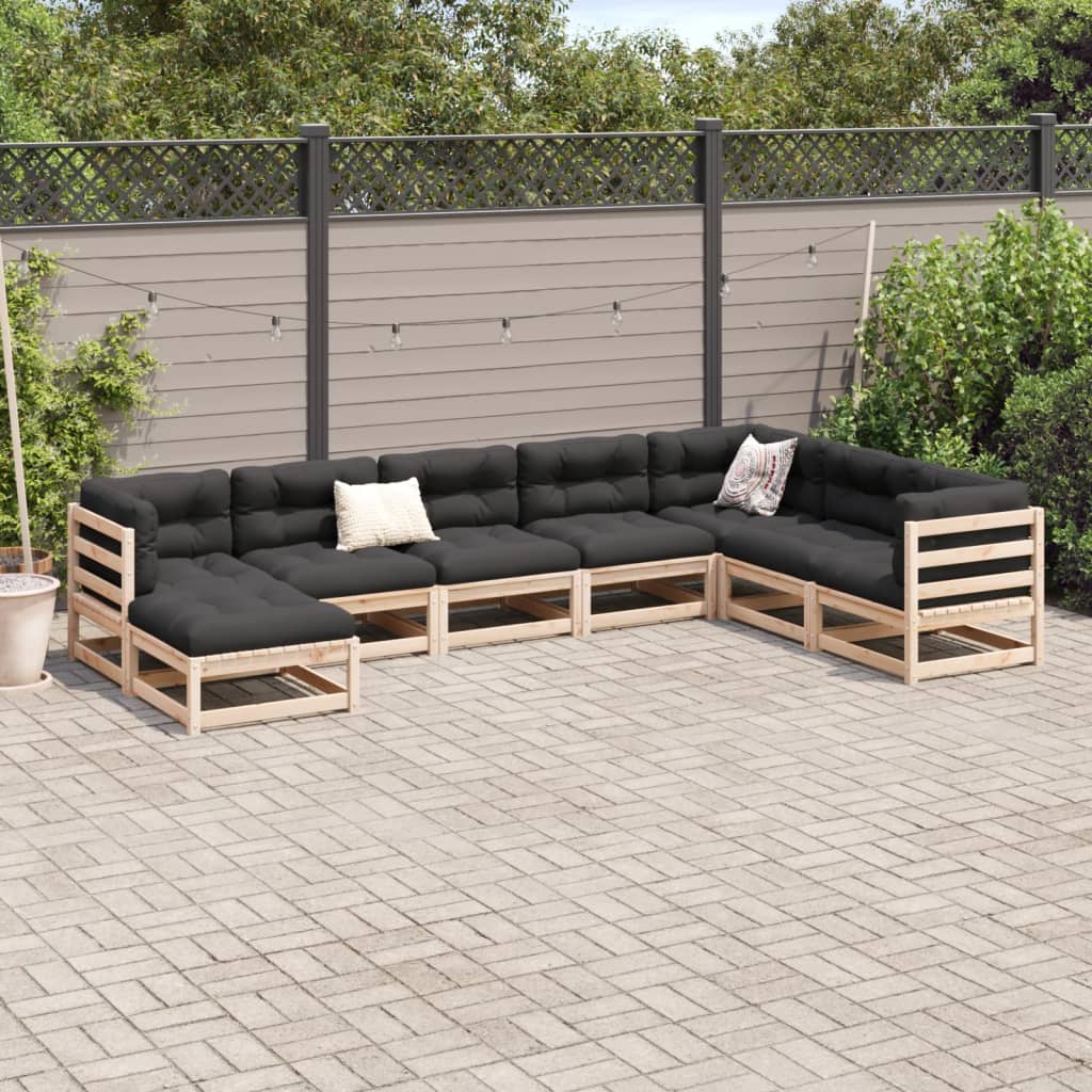 8-dijelni set vrtnih sofa od masivne borovine