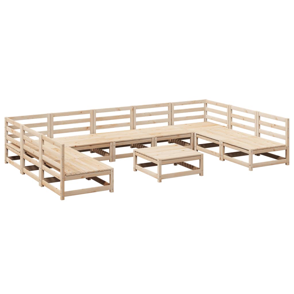 10-dijelni set vrtnih sofa od masivne borovine