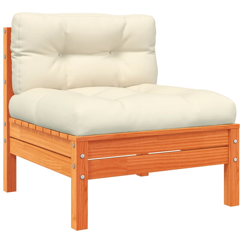 12-dijelni set vrtnih sofa s jastucima voštano smeđi borovine