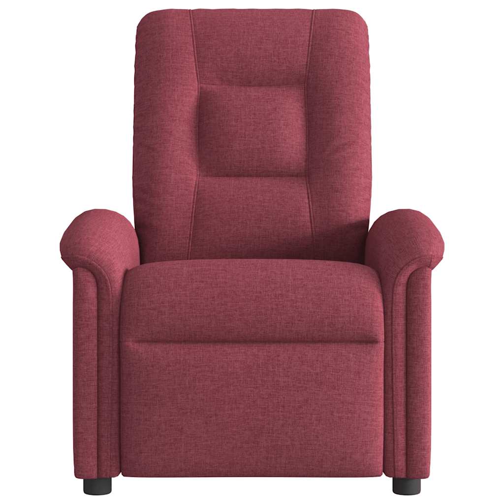 Električni masažni naslonjač od tkanine crvena boja vina