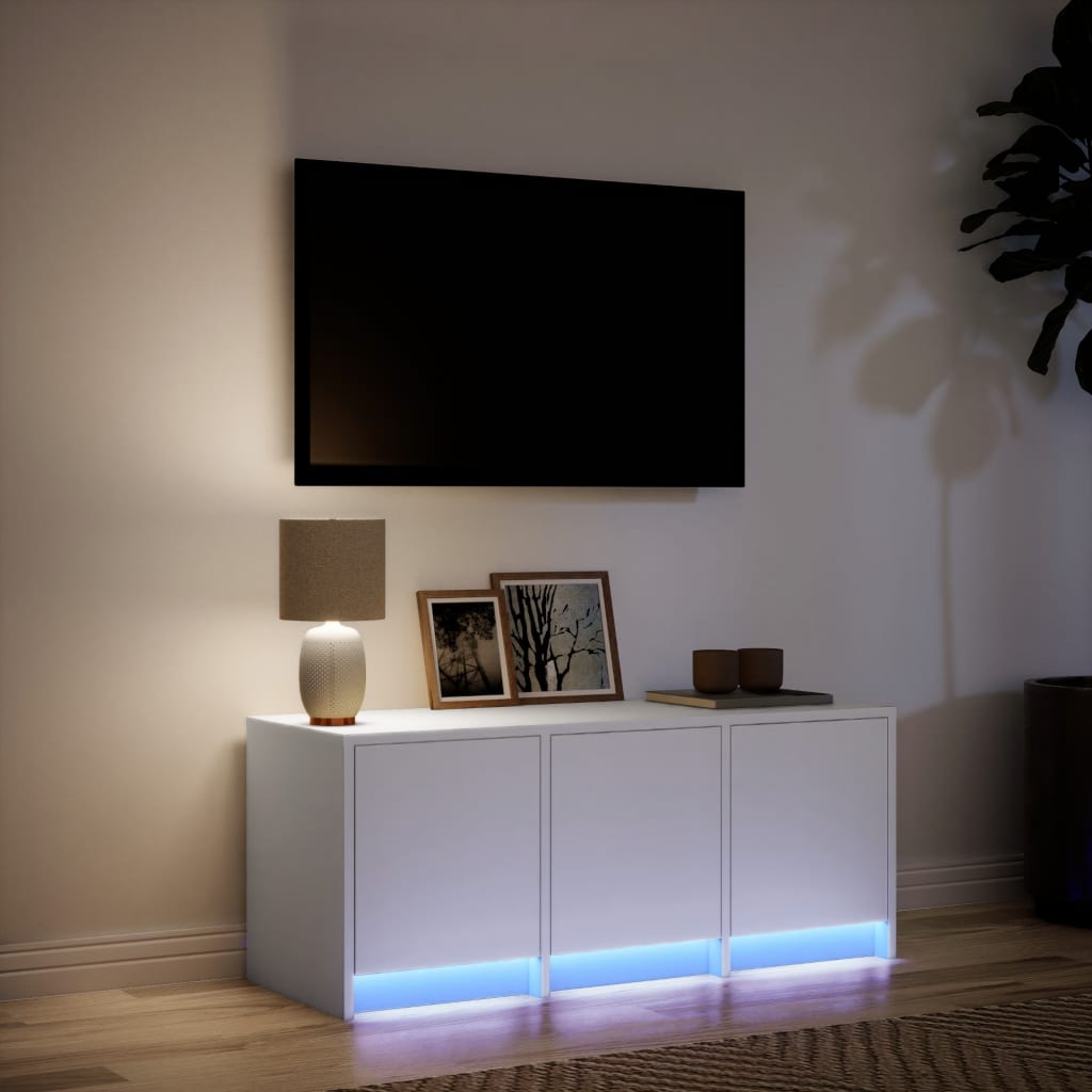 TV ormarić LED bijeli 97x34x40 cm od konstruiranog drva
