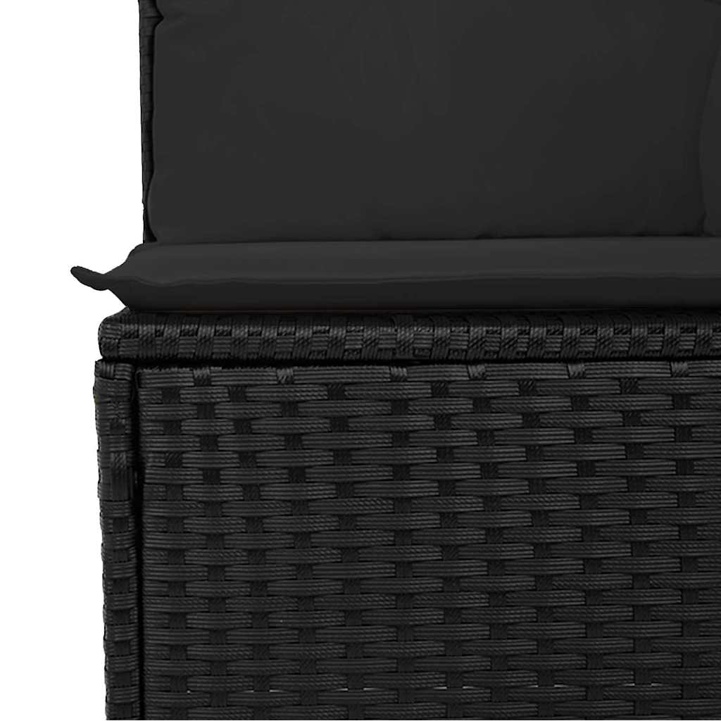 Vrtni set za objed s jastukom 10 pcs Crna i smeđa