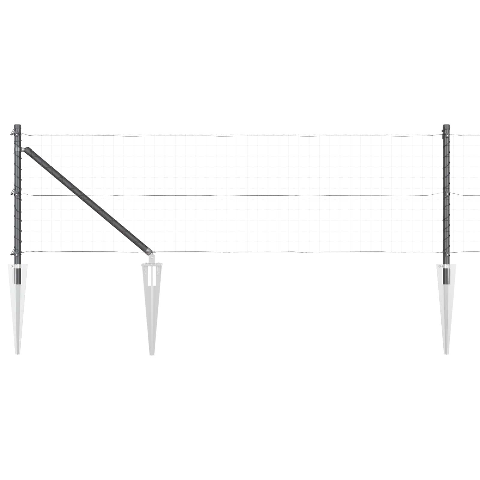 Stup za ogradu 26 pcs Siva 3,2 x 3,2 x 165 cm