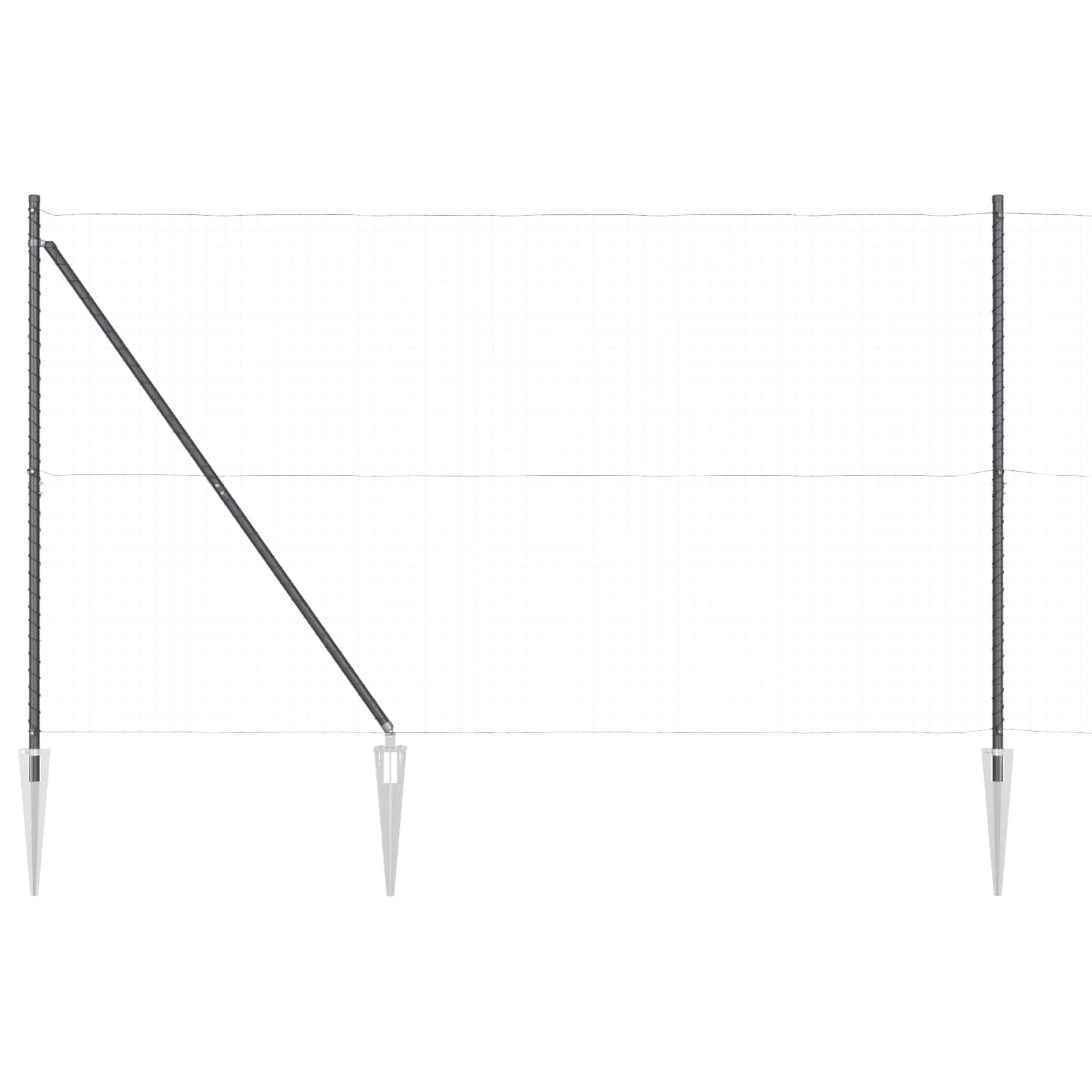 Stup za ogradu 52 pcs Siva 3,2 x 3,2 x 215 cm