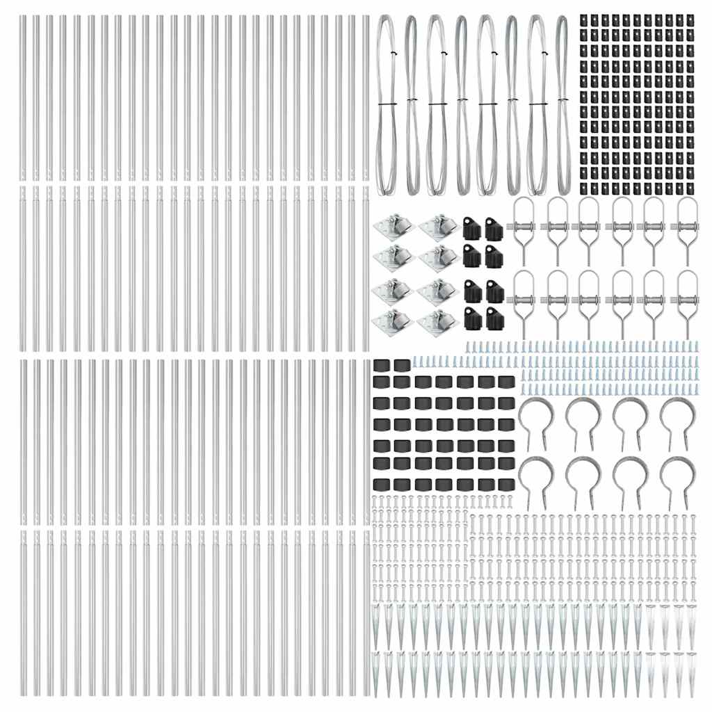 Stup za ogradu 52 pcs Siva 3,2 x 3,2 x 165 cm