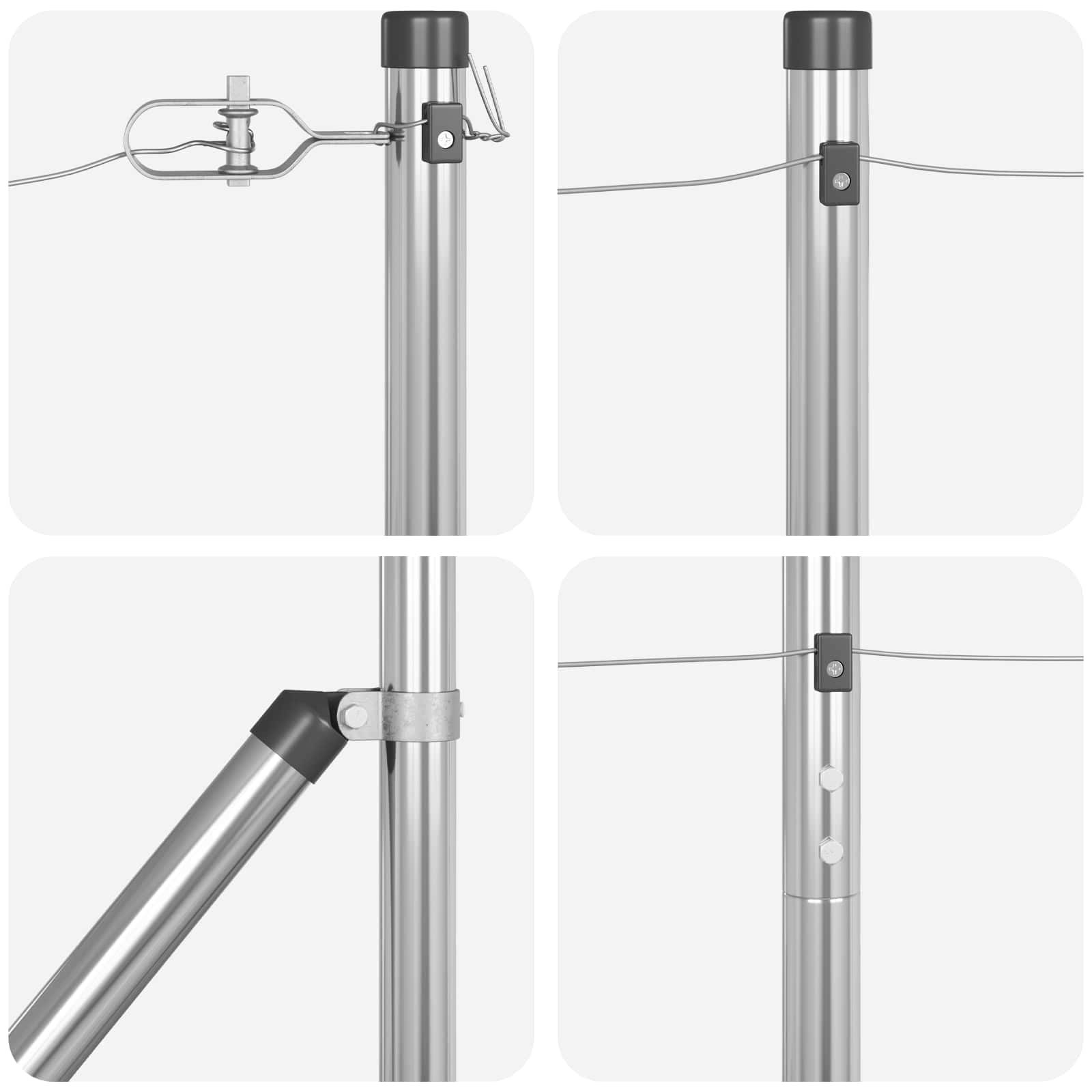Stup za ogradu 52 pcs Siva 3,2 x 3,2 x 205 cm