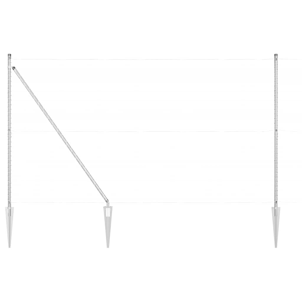 Stup za ogradu 52 pcs Siva 3,2 x 3,2 x 215 cm