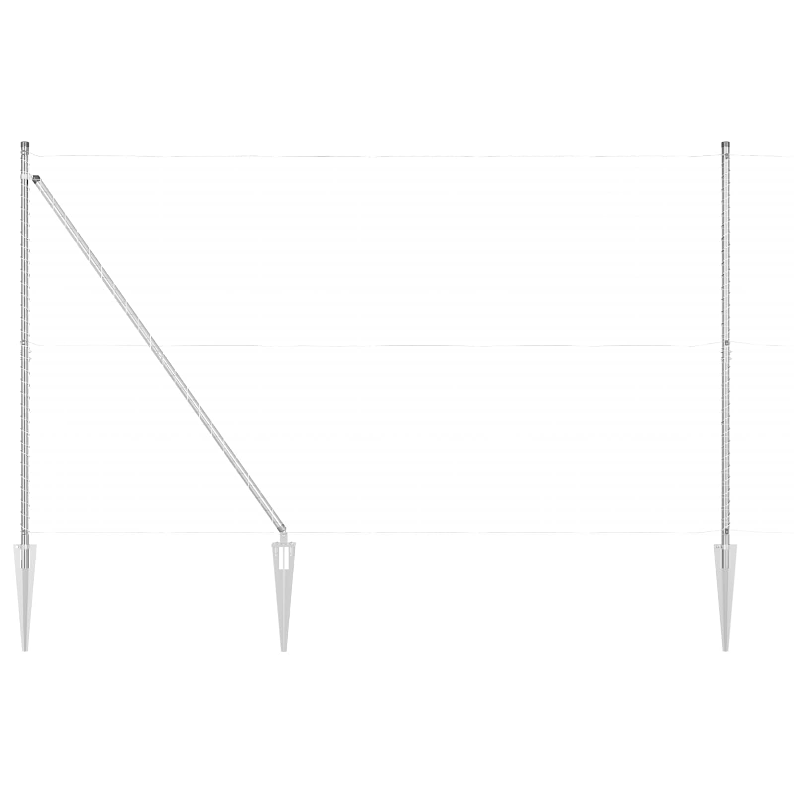 Stup za ogradu 26 pcs Siva 3,2 x 3,2 x 225 cm