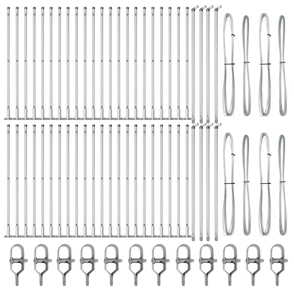Stup za ogradu 52 pcs Siva 3,2 x 3,2 x 70 cm