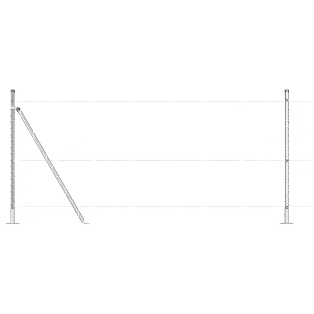 Stup za ogradu s betonskom bazom 52 kom. Srebrna