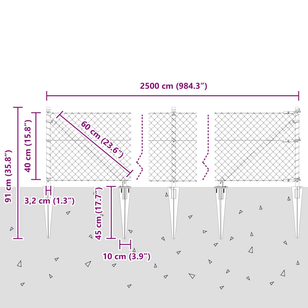 Zavareno žičano ograđivanje s bodljama 25 x 0,4 m Zelena Mreža