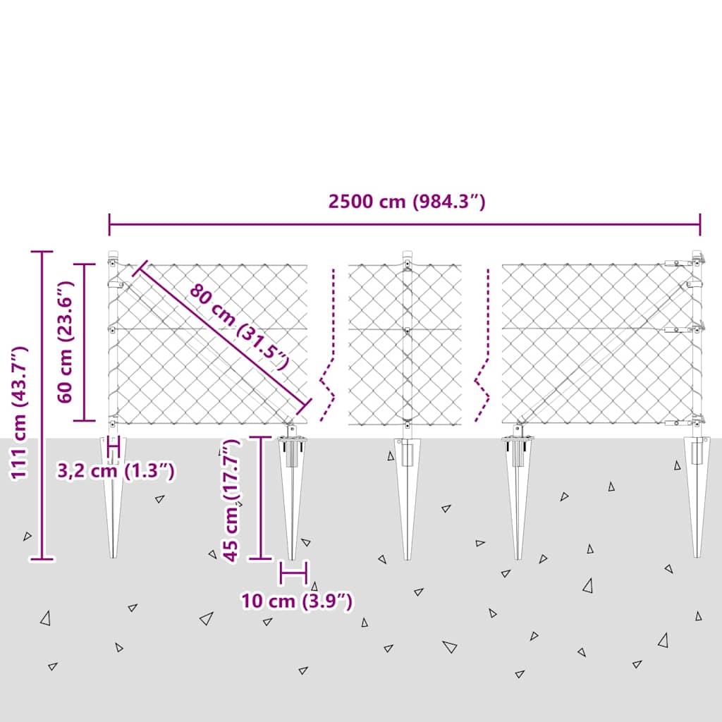 Zavareno žičano ograđivanje s bodljama 25 x 0,6 m Zelena Mreža
