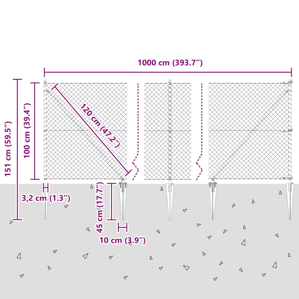 Zavareno žičano ograđivanje s bodljama 10 x 1 m Siva Mreža