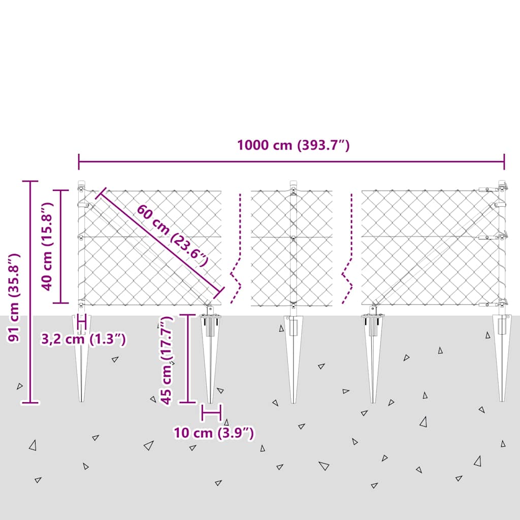 Zavareno žičano ograđivanje s bodljama 10 x 0,4 m Siva Mreža