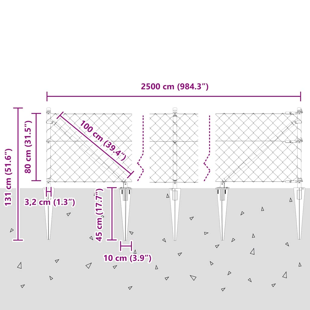 Zavareno žičano ograđivanje s bodljama 25 x 0,8 m Siva Mreža
