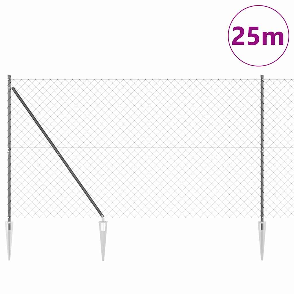 Zavareno žičano ograđivanje s bodljama 25 x 1,6 m Siva Mreža