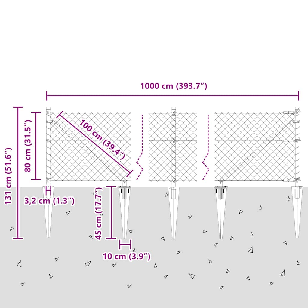 Zavareno žičano ograđivanje s bodljama 10 x 0,8 m Srebrna Mreža