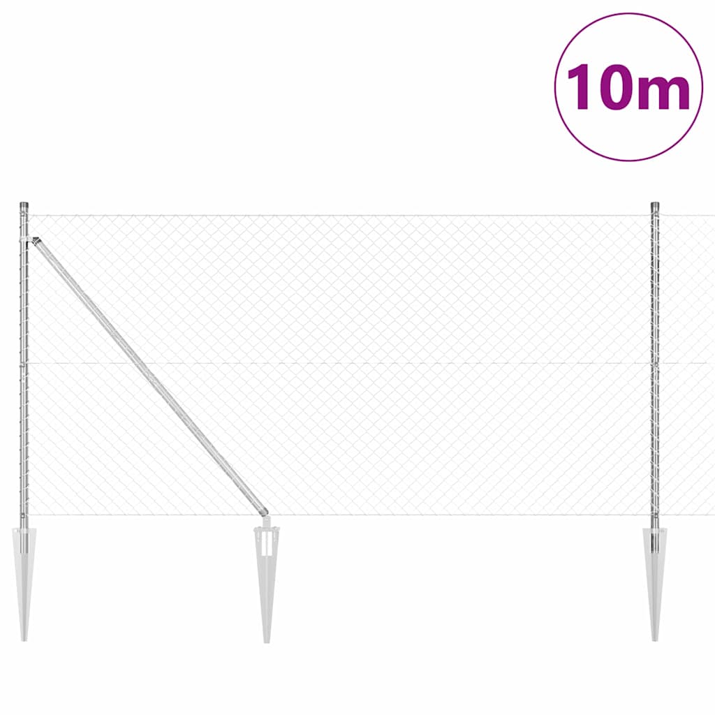 Zavareno žičano ograđivanje s bodljama 10 x 1,4 m Srebrna Mreža