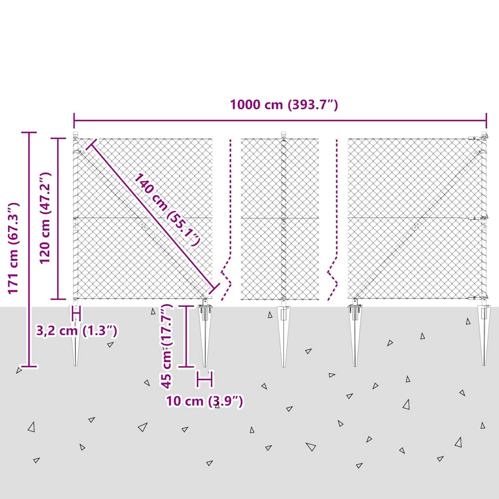 Zavareno žičano ograđivanje s bodljama 10 x 1,2 m Srebrna Mreža