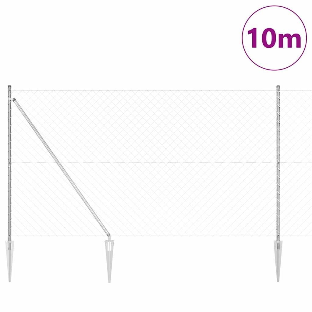 Zavareno žičano ograđivanje s bodljama 10 x 1,5 m Srebrna Mreža