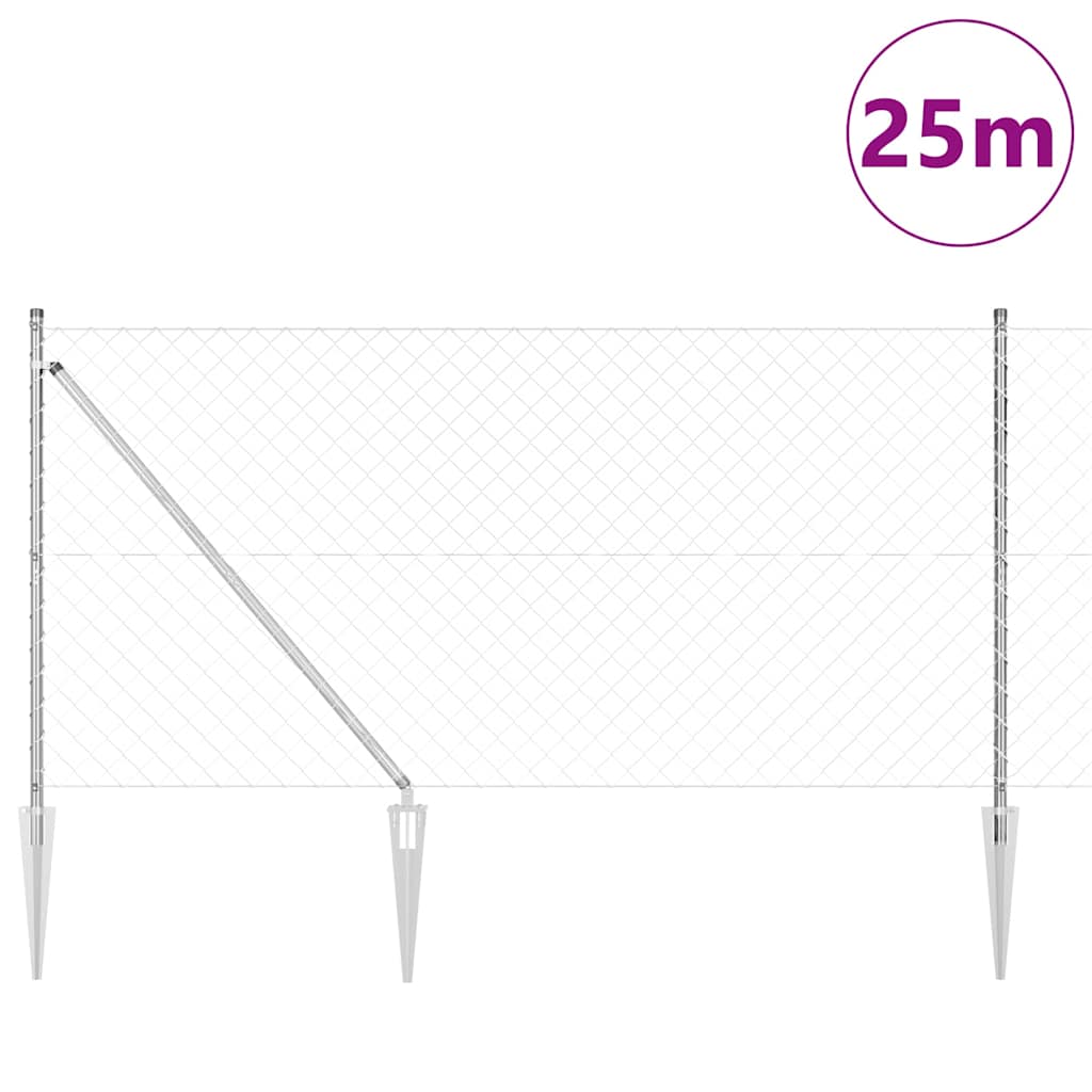 Zavareno žičano ograđivanje s bodljama 25 x 1,2 m Srebrna Mreža