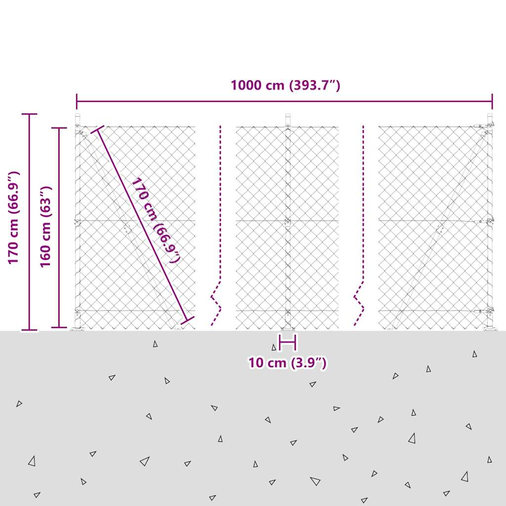 Zavareno žičano ogradno mreža s betonskom podlogom 10 x 1,6 m