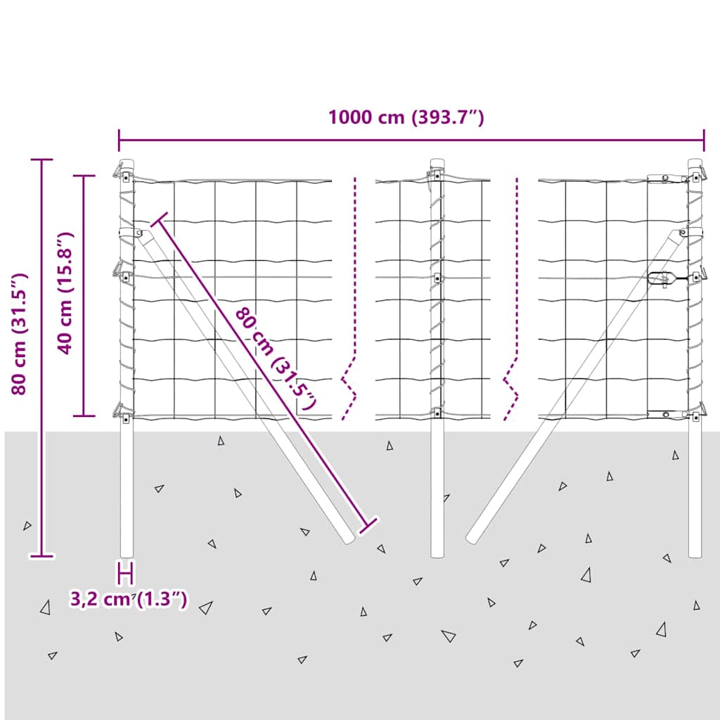 Temeljna zavarena žičana ograda 10 x 0,4 m (Š x V)