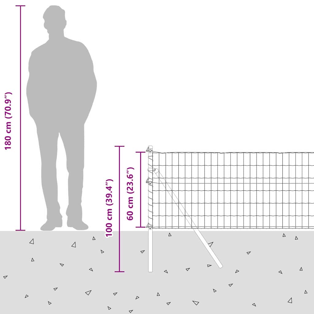 Temeljna zavarena žičana ograda 50 x 0,6 m (Š x V)